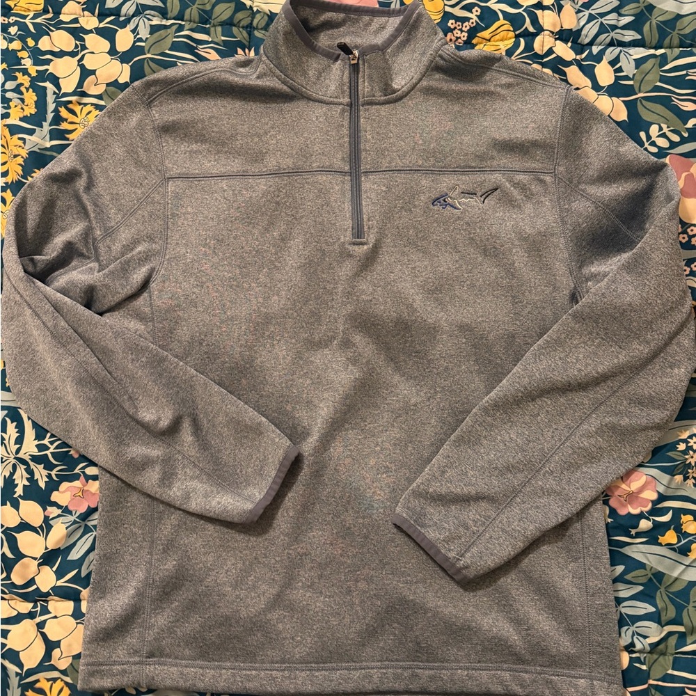 Greg Norman Collection Heathered Gray Zip Pullover- Size M